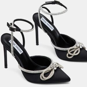 Steve Madden Black Heels with Silver Accents